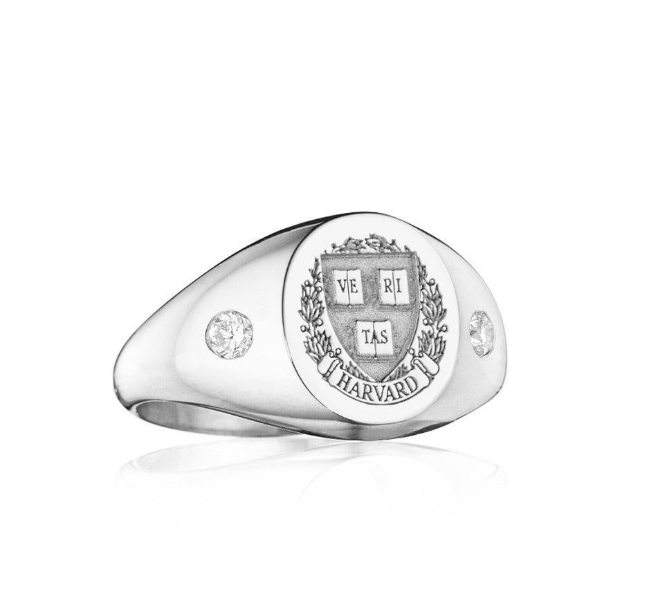 Common Harvard Rings Signitas Inc | Harvard University Herald Oval Signet Ring with Diamonds