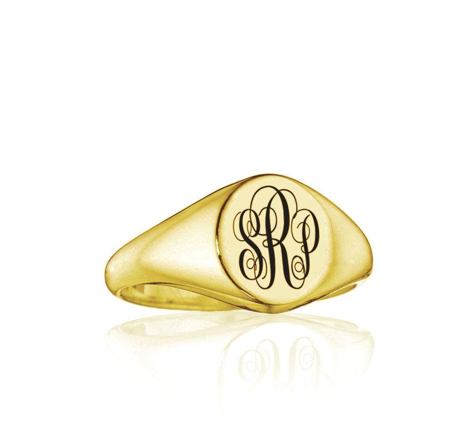 monogram ring gold