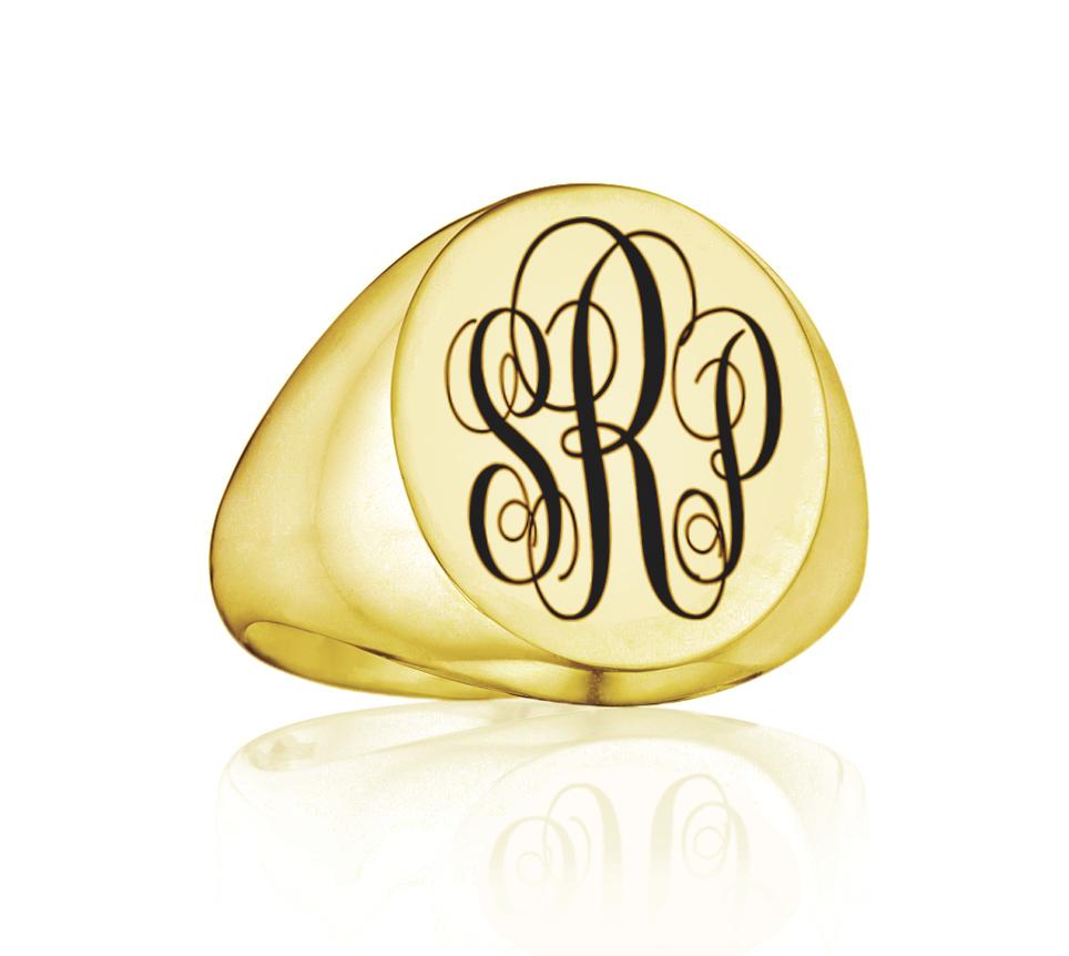 Antique 10k Gold Signet Ring Engraved Initials Monogram J.G. -  Israel