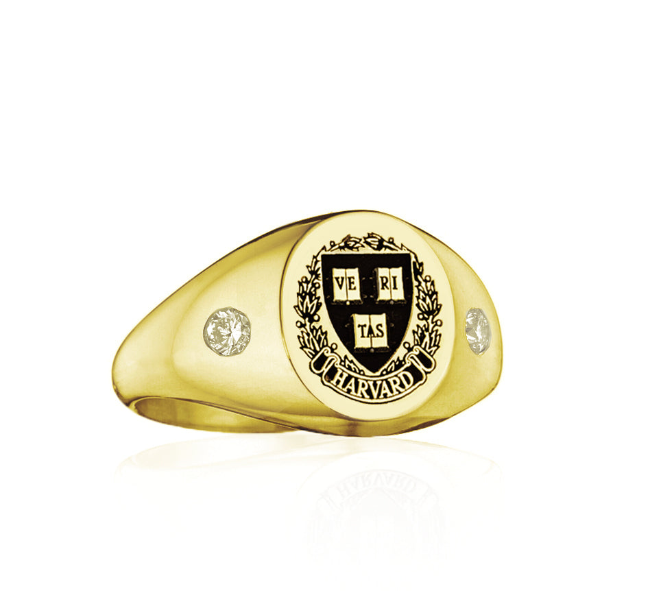 Common Harvard Rings Signitas Inc | Harvard University Herald Oval Signet Ring with Diamonds